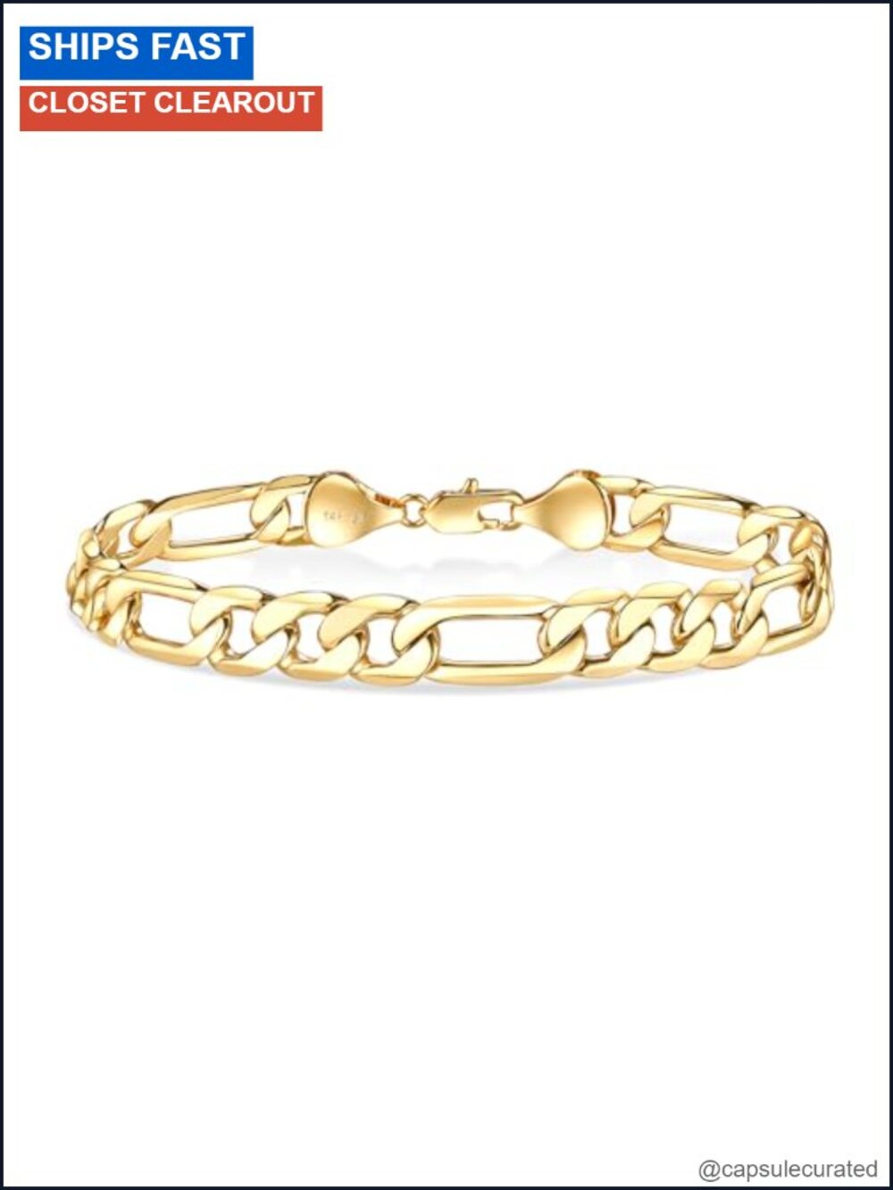 14K Gold Diamond-Cut Figaro Link Bracelet Dainty Jewelry Gift for Men and Women